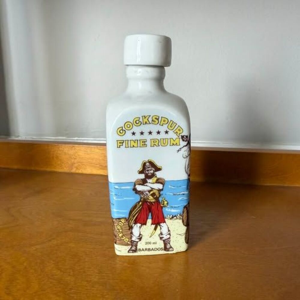 Vintage Cockspur Fine Rum Ceramic Decanter Bottle